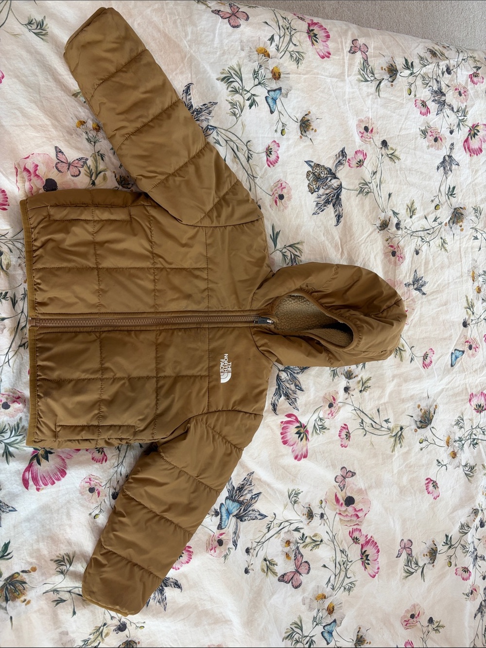 The North Face Kids Hooded Puffer Jacket in Brown
